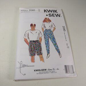 Kwik Sew 2040 Sewing Pattern UNCUT Pants Shorts Male Female